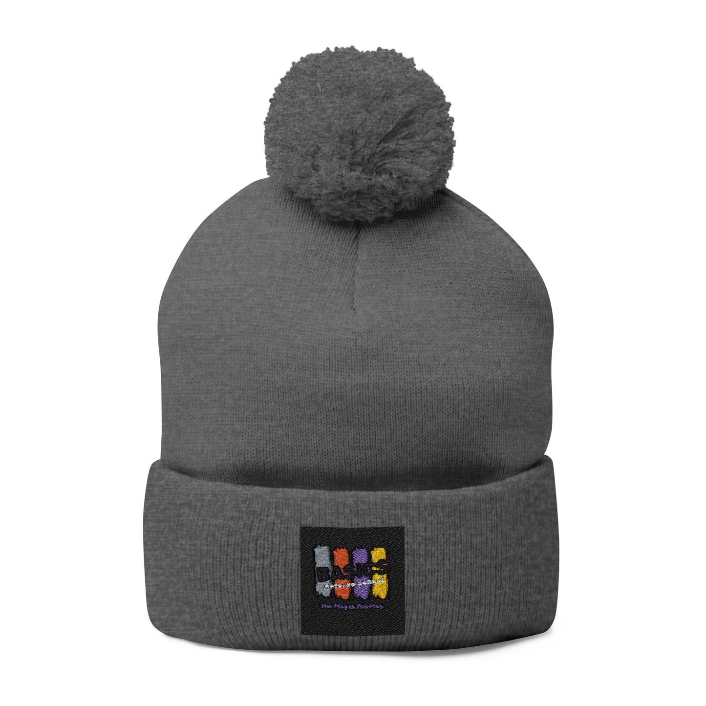Cozy Pom-Pom Knit Cap for Winter Adventures, Embroidered Beanie, Trendy Headwear, Perfect Gift for Him/Her, Winter Accessories