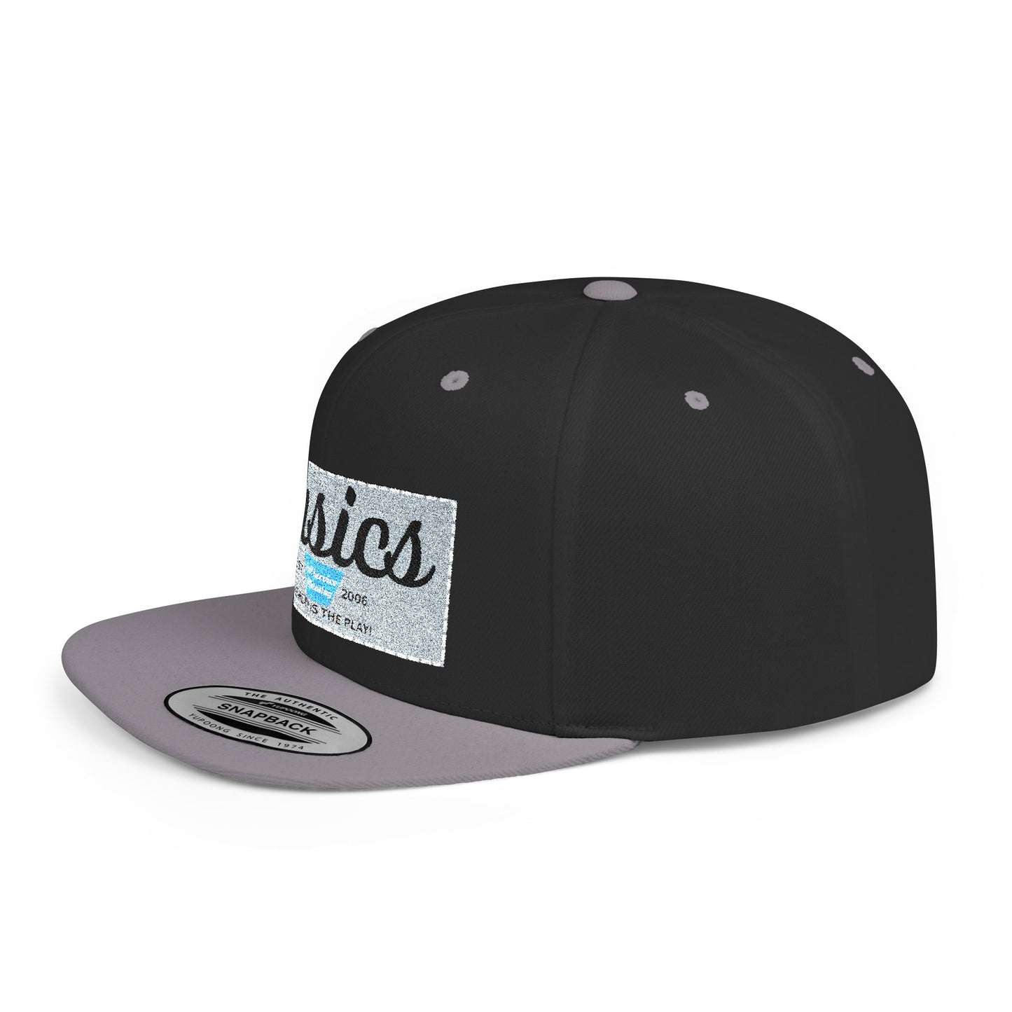 Basics Flat Bill Snapback Hat, Trendy Streetwear Cap, Gift for Him/Her, Casual Summer Accessory, Unisex Style