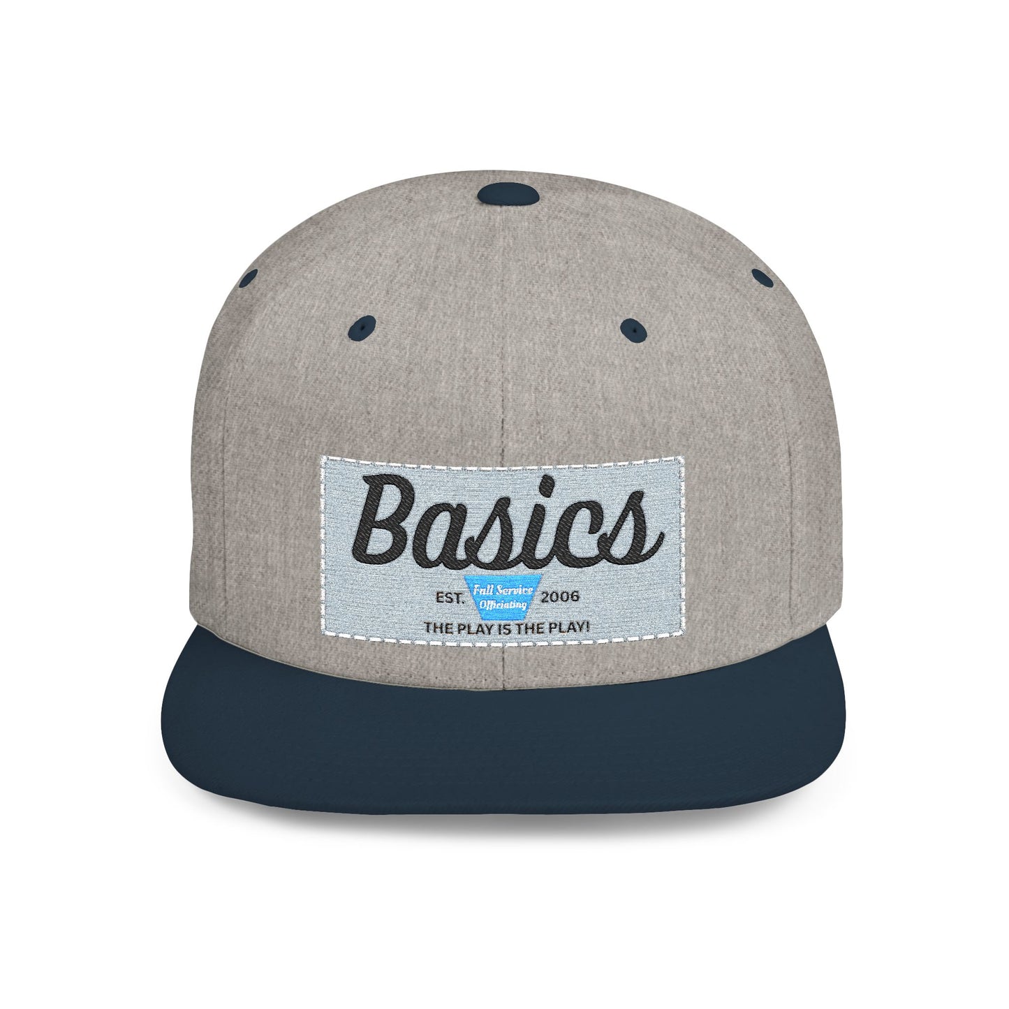 Basics Flat Bill Snapback Hat, Trendy Streetwear Cap, Gift for Him/Her, Casual Summer Accessory, Unisex Style