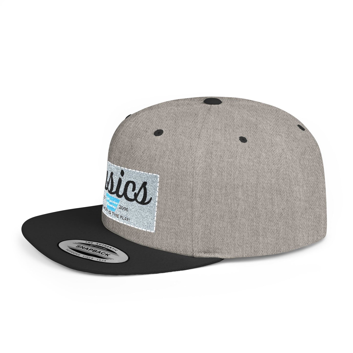 Basics Flat Bill Snapback Hat, Trendy Streetwear Cap, Gift for Him/Her, Casual Summer Accessory, Unisex Style
