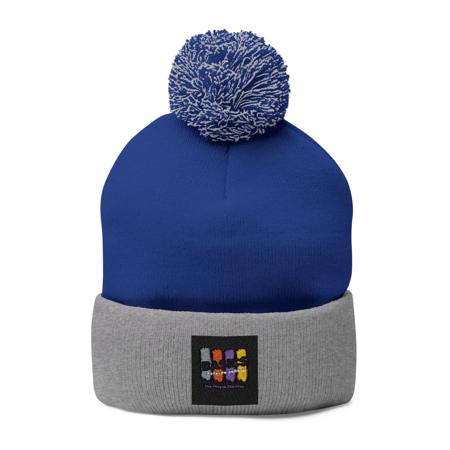 Cozy Pom-Pom Knit Cap for Winter Adventures, Embroidered Beanie, Trendy Headwear, Perfect Gift for Him/Her, Winter Accessories