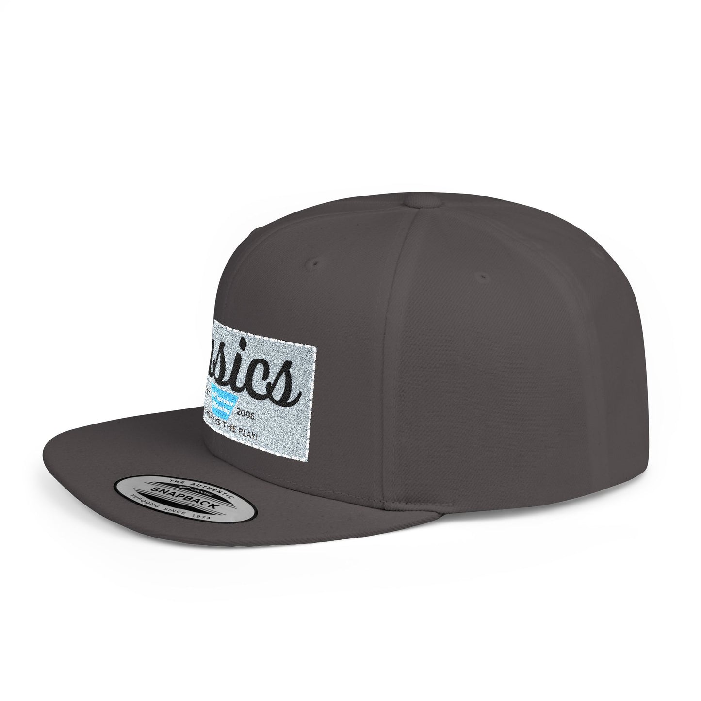 Basics Flat Bill Snapback Hat, Trendy Streetwear Cap, Gift for Him/Her, Casual Summer Accessory, Unisex Style