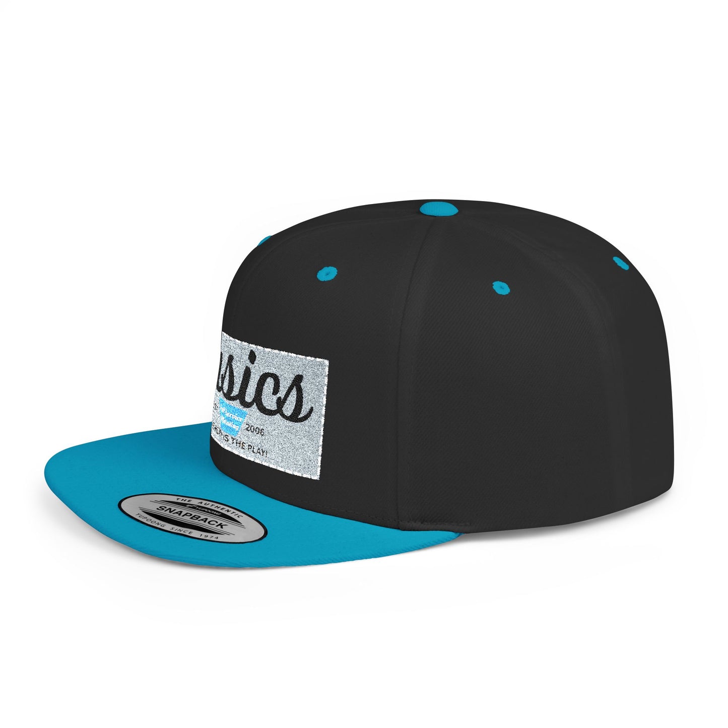Basics Flat Bill Snapback Hat, Trendy Streetwear Cap, Gift for Him/Her, Casual Summer Accessory, Unisex Style