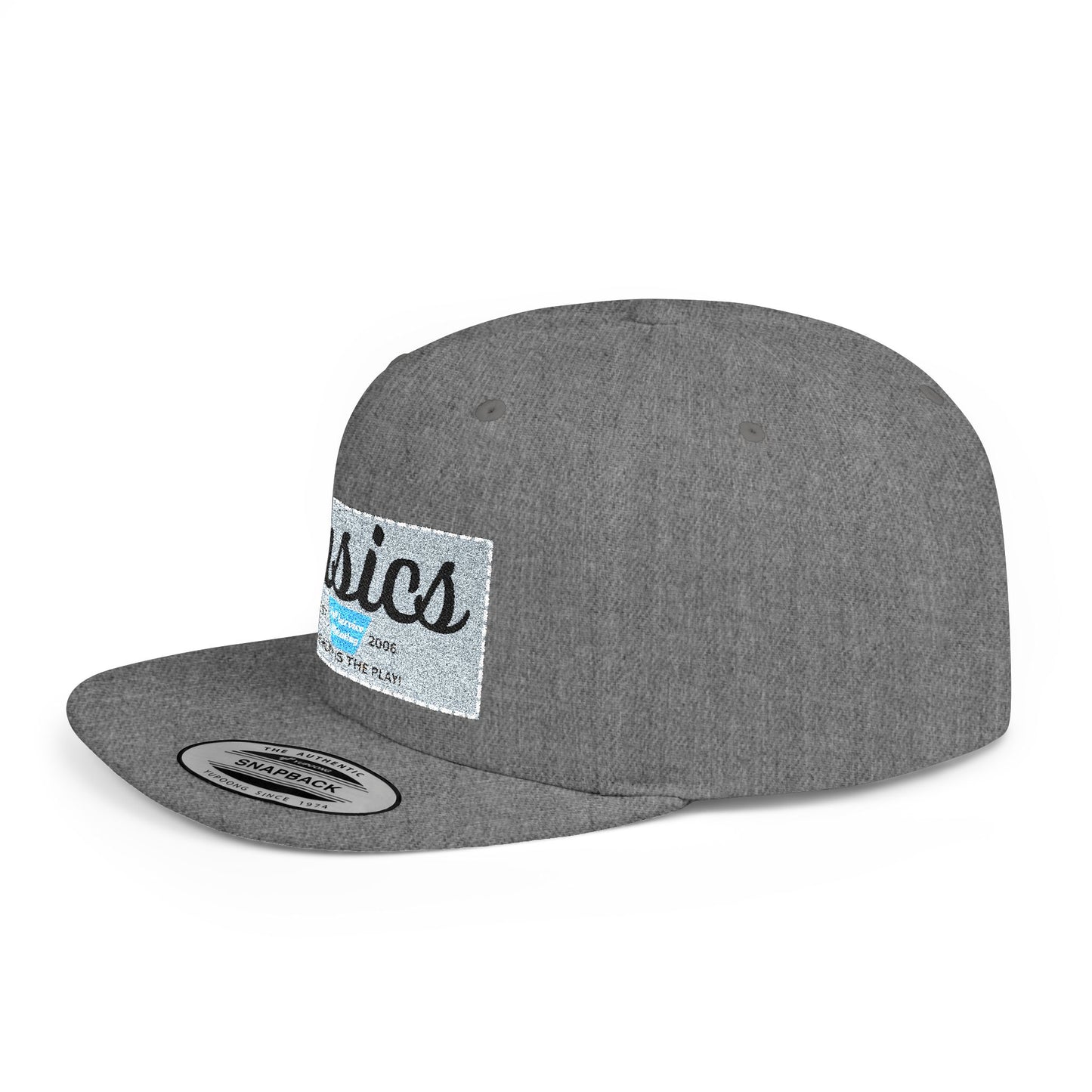 Basics Flat Bill Snapback Hat, Trendy Streetwear Cap, Gift for Him/Her, Casual Summer Accessory, Unisex Style