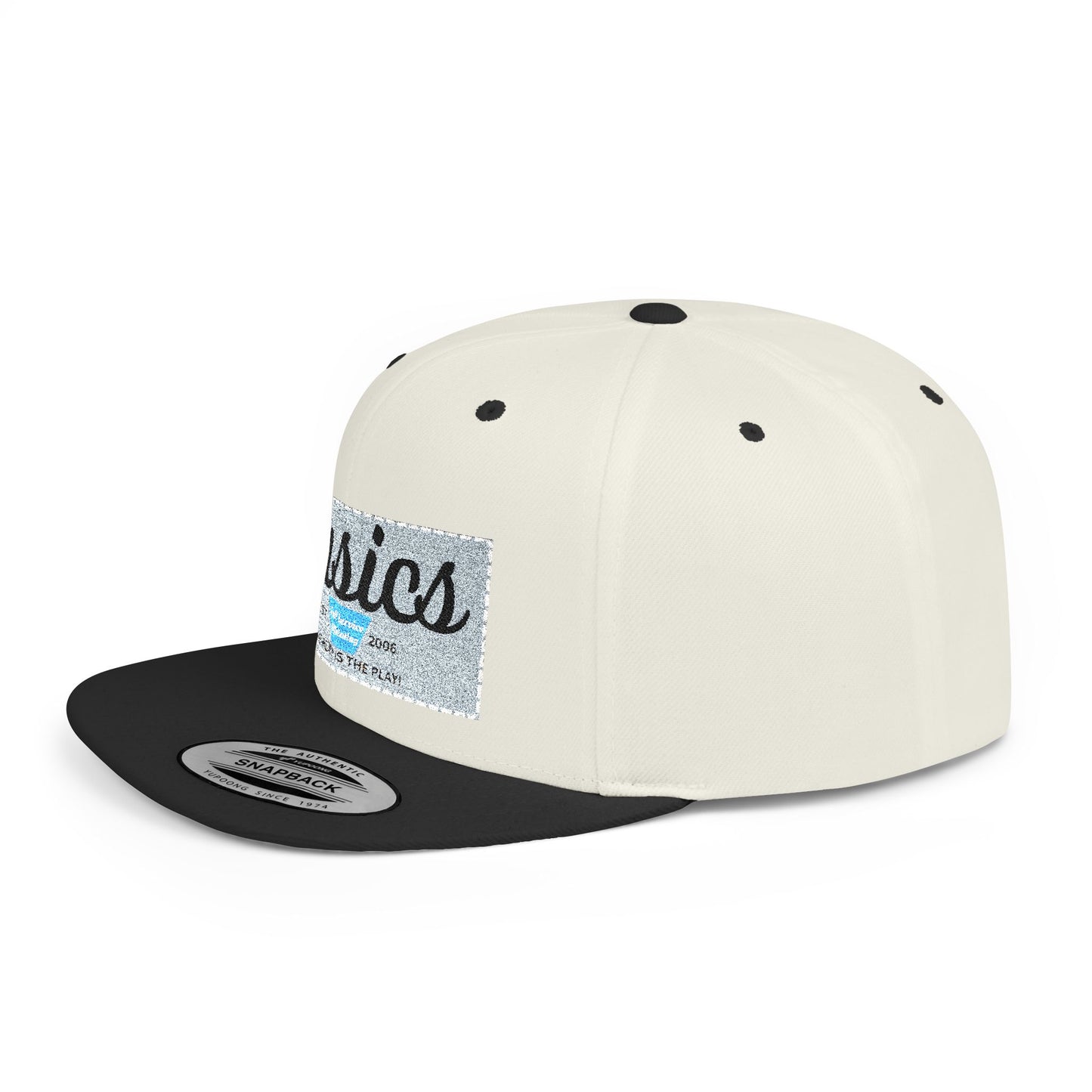 Basics Flat Bill Snapback Hat, Trendy Streetwear Cap, Gift for Him/Her, Casual Summer Accessory, Unisex Style