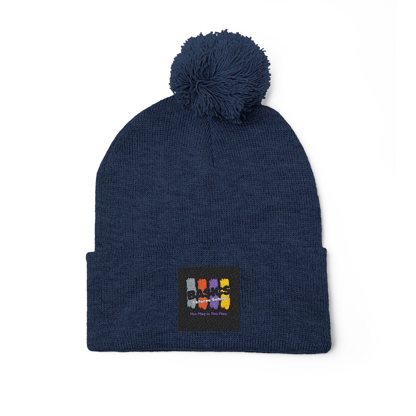 Cozy Pom-Pom Knit Cap for Winter Adventures, Embroidered Beanie, Trendy Headwear, Perfect Gift for Him/Her, Winter Accessories