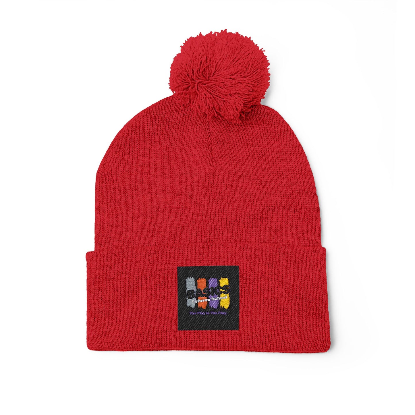 Cozy Pom-Pom Knit Cap for Winter Adventures, Embroidered Beanie, Trendy Headwear, Perfect Gift for Him/Her, Winter Accessories