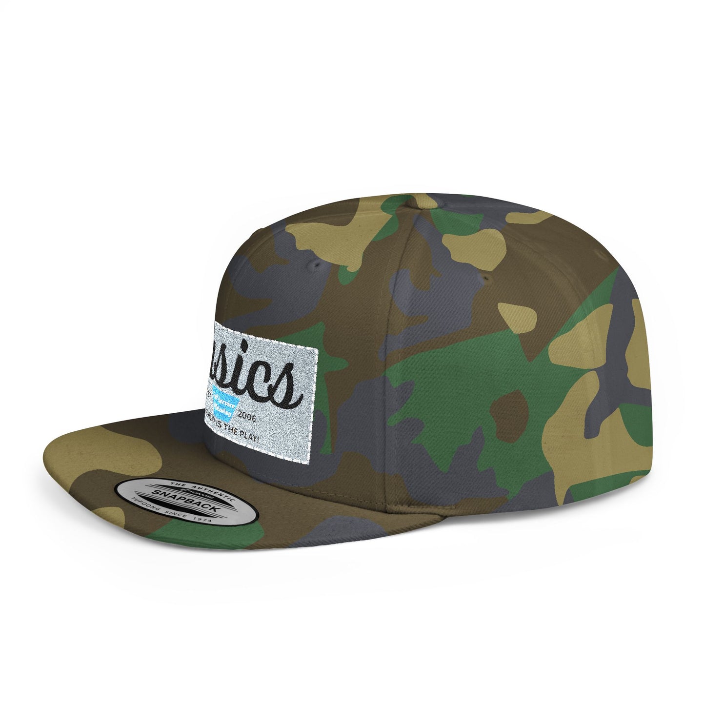 Basics Flat Bill Snapback Hat, Trendy Streetwear Cap, Gift for Him/Her, Casual Summer Accessory, Unisex Style