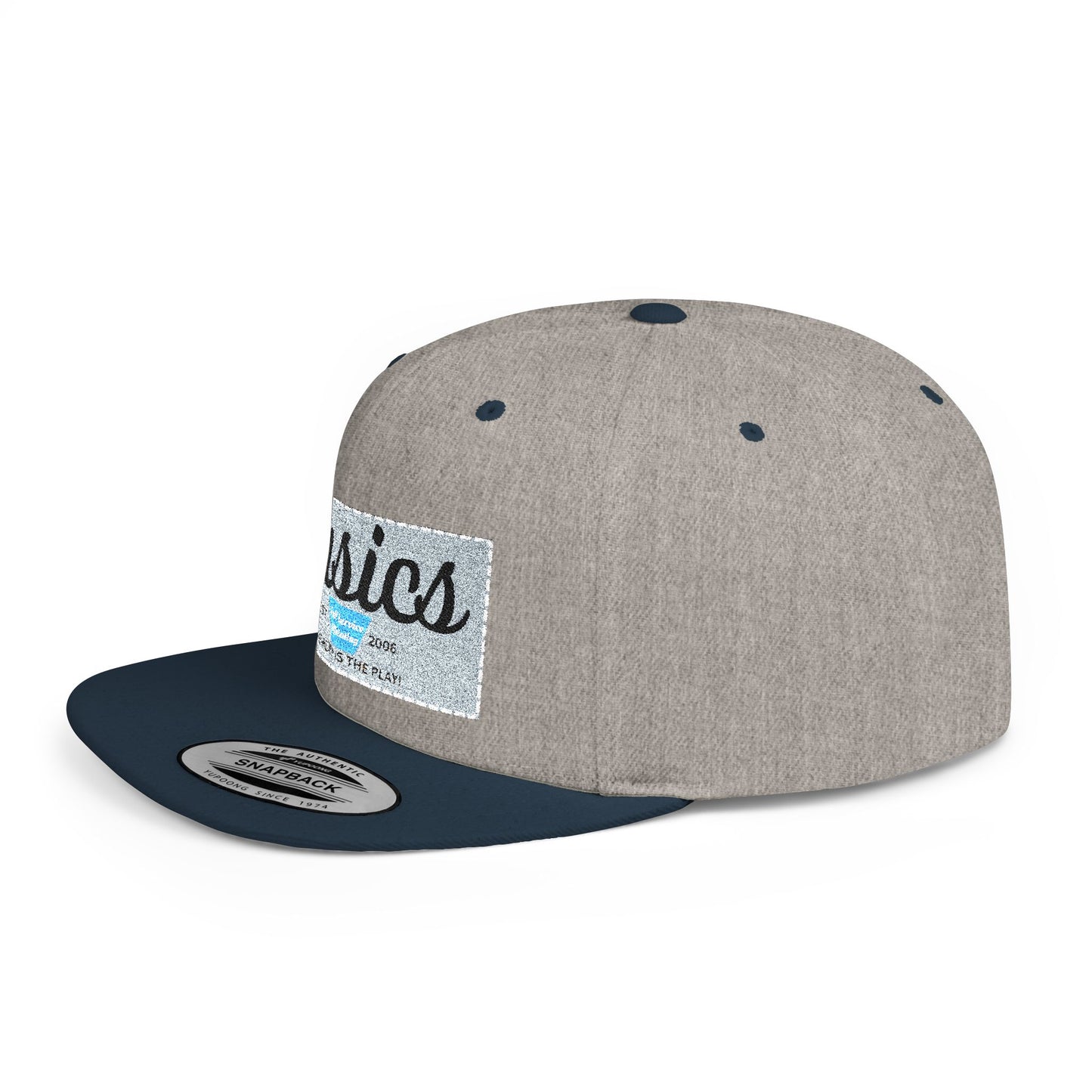 Basics Flat Bill Snapback Hat, Trendy Streetwear Cap, Gift for Him/Her, Casual Summer Accessory, Unisex Style