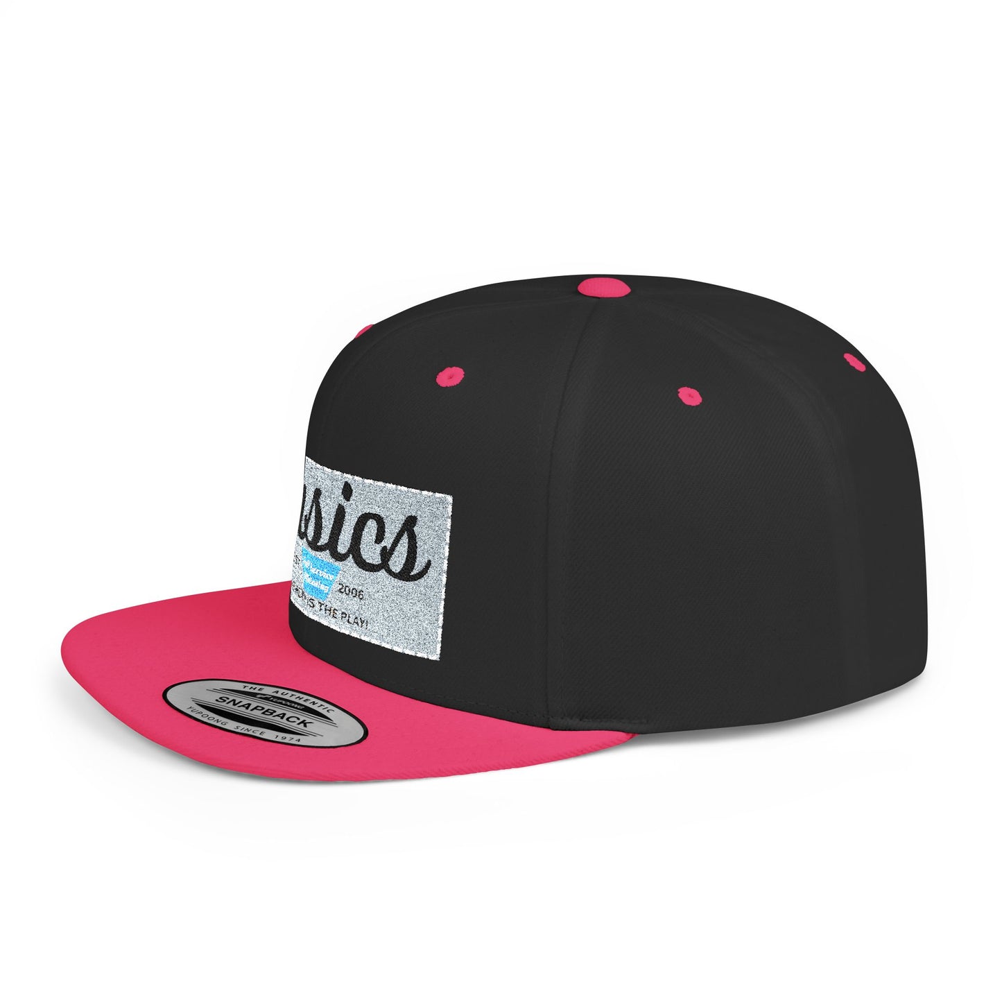 Basics Flat Bill Snapback Hat, Trendy Streetwear Cap, Gift for Him/Her, Casual Summer Accessory, Unisex Style