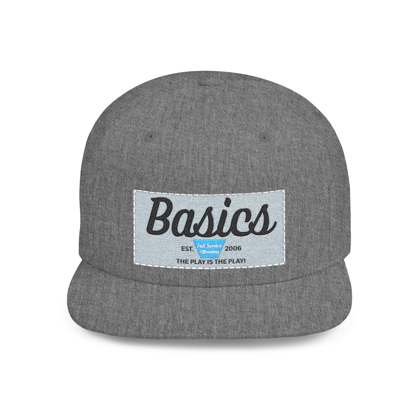 Basics Flat Bill Snapback Hat, Trendy Streetwear Cap, Gift for Him/Her, Casual Summer Accessory, Unisex Style