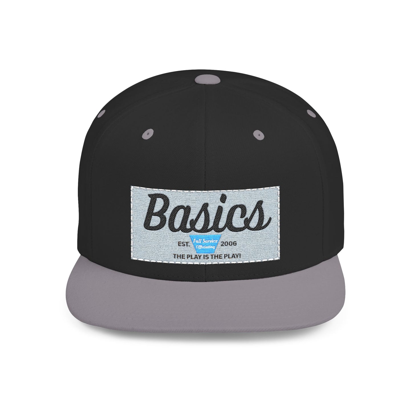 Basics Flat Bill Snapback Hat, Trendy Streetwear Cap, Gift for Him/Her, Casual Summer Accessory, Unisex Style