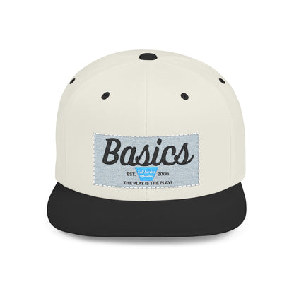 Basics Flat Bill Snapback Hat, Trendy Streetwear Cap, Gift for Him/Her, Casual Summer Accessory, Unisex Style