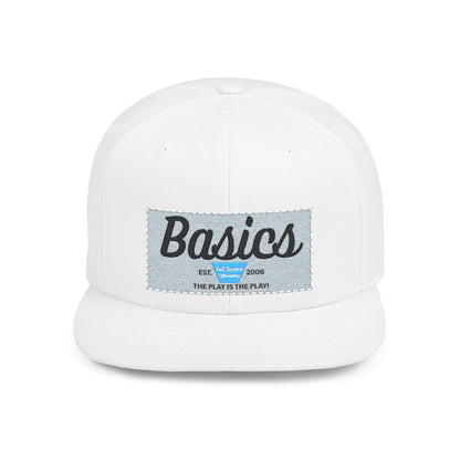 Basics Flat Bill Snapback Hat, Trendy Streetwear Cap, Gift for Him/Her, Casual Summer Accessory, Unisex Style