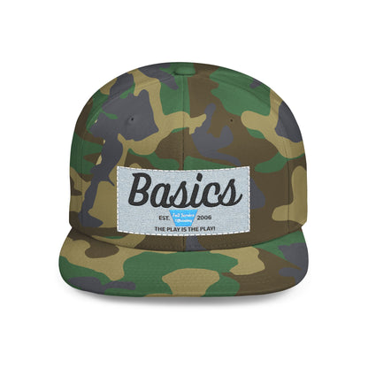 Basics Flat Bill Snapback Hat, Trendy Streetwear Cap, Gift for Him/Her, Casual Summer Accessory, Unisex Style