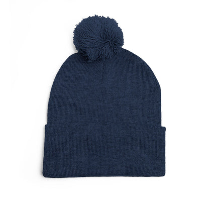 Cozy Pom-Pom Knit Cap for Winter Adventures, Embroidered Beanie, Trendy Headwear, Perfect Gift for Him/Her, Winter Accessories