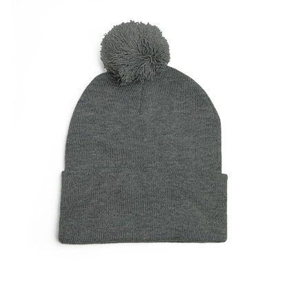 Cozy Pom-Pom Knit Cap for Winter Adventures, Embroidered Beanie, Trendy Headwear, Perfect Gift for Him/Her, Winter Accessories