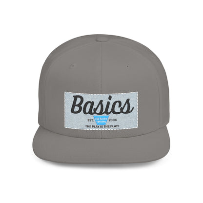 Basics Flat Bill Snapback Hat, Trendy Streetwear Cap, Gift for Him/Her, Casual Summer Accessory, Unisex Style
