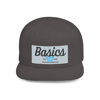 Basics Flat Bill Snapback Hat, Trendy Streetwear Cap, Gift for Him/Her, Casual Summer Accessory, Unisex Style