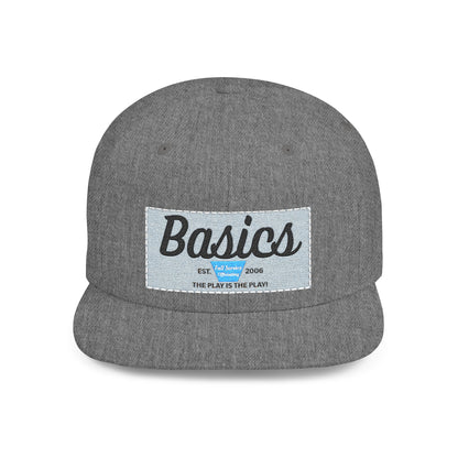 Basics Flat Bill Snapback Hat, Trendy Streetwear Cap, Gift for Him/Her, Casual Summer Accessory, Unisex Style