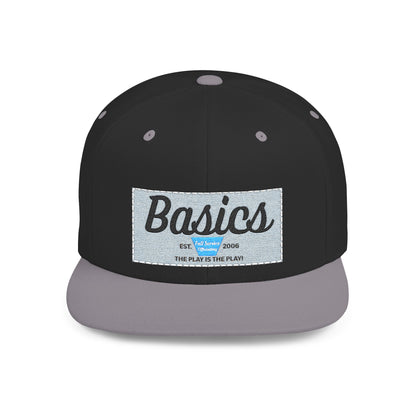 Basics Flat Bill Snapback Hat, Trendy Streetwear Cap, Gift for Him/Her, Casual Summer Accessory, Unisex Style