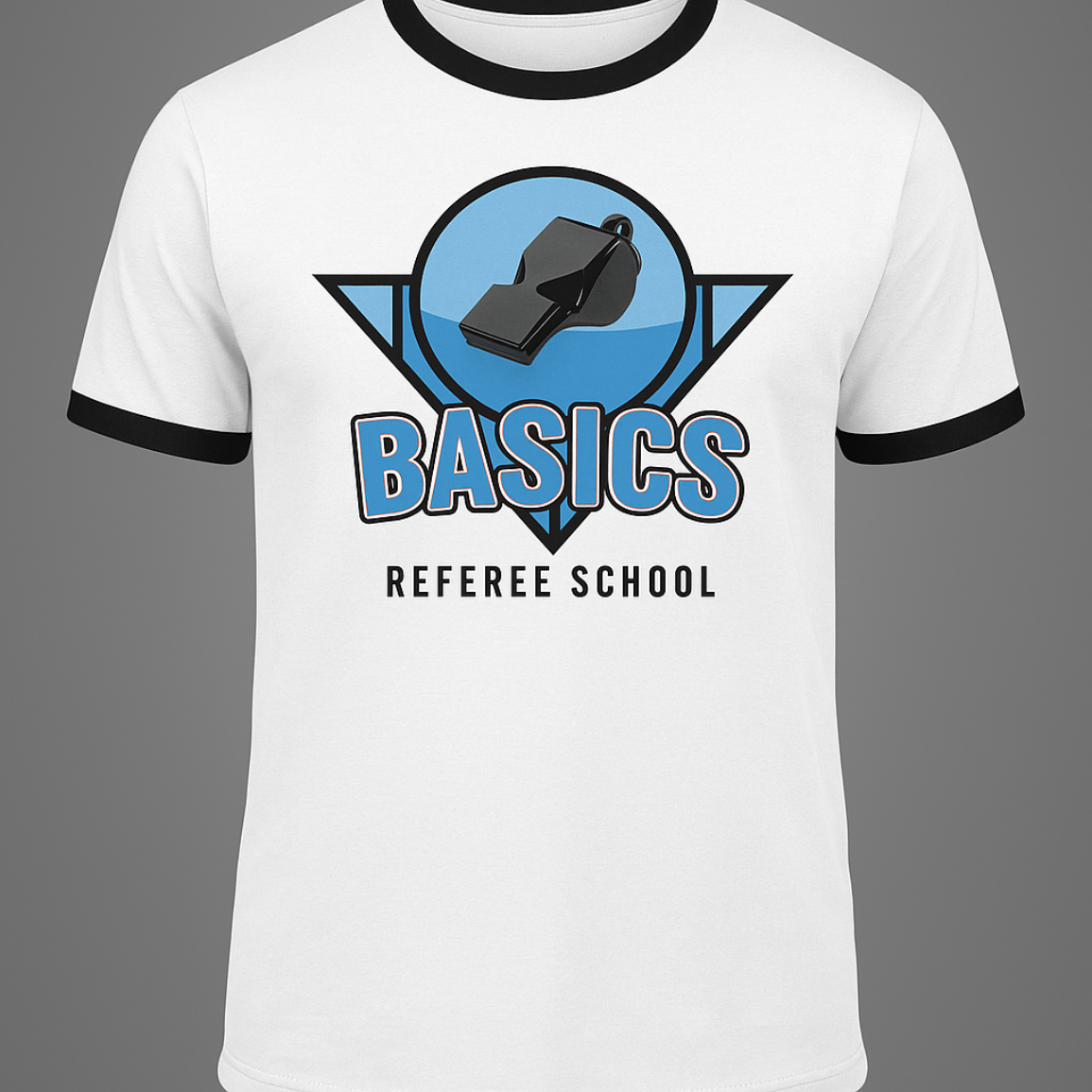 BASICS Ringer Tee – White with Black Trim